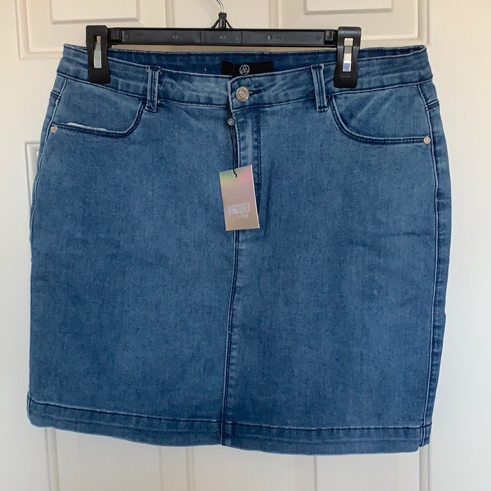 Missguided Stretch Denim Skirt Size 12